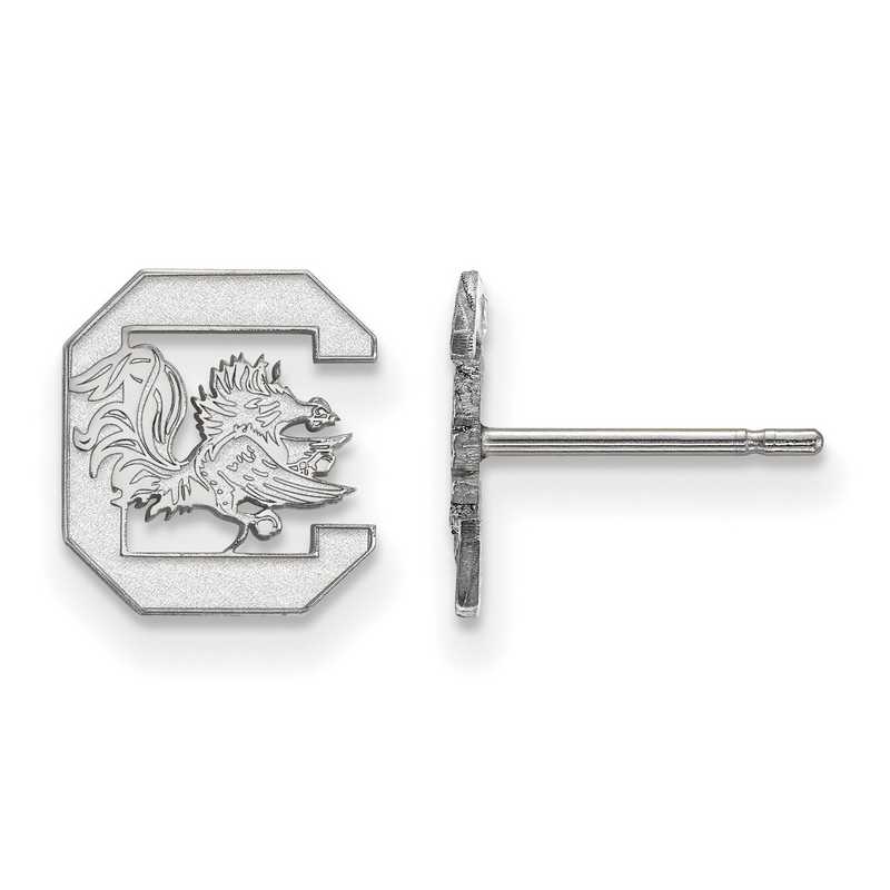 925 Sterling Silver Rhodium-plated Laser-cut University of South Carolina XS Dangle Earrings