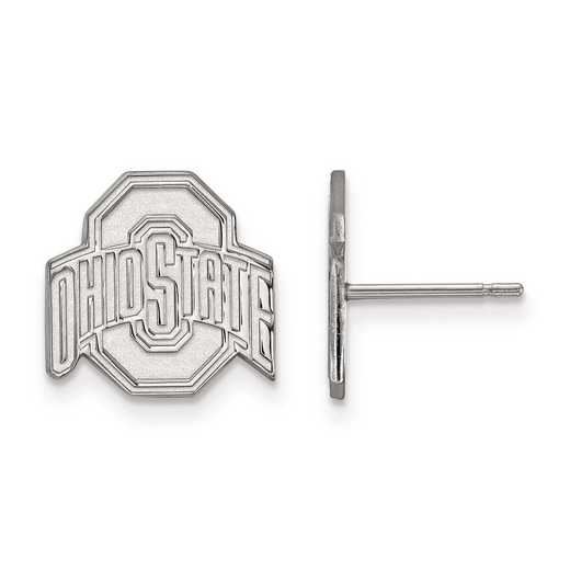 SS009OSU: SS Rh-pl LogoArt Ohio State University Small Post Earrings