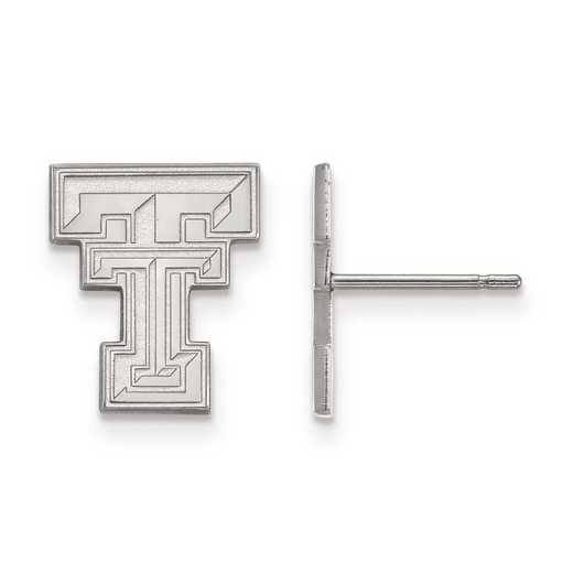 SS009TXT: SS Rh-pl LogoArt Texas Tech University Small Post Earrings