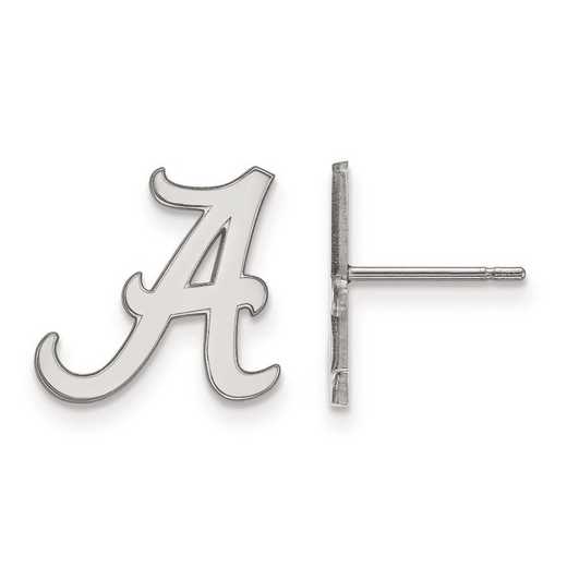 SS009UAL: SS Rh-pl LogoArt University of Alabama Small Post Earrings