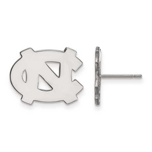 SS009UNC: SS Rh-pl LogoArt Univ of North Carolina Small Post Earrings