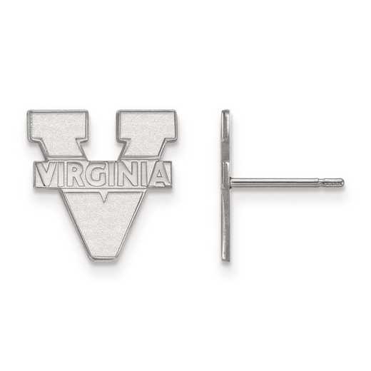 SS009UVA: SS Rh-pl LogoArt Univ of Virginia Small Post Earrings