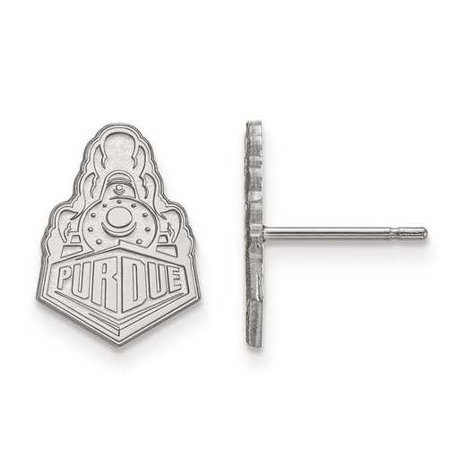 SS044PU: Sterling Silver Rh-pl LogoArt Purdue Small Post Earrings