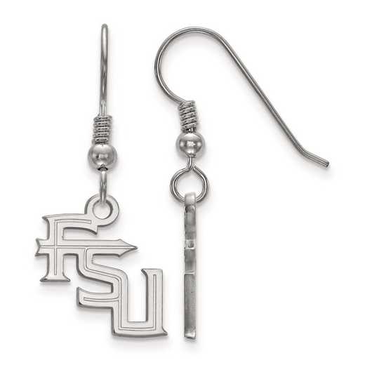 SS063FSU: SS Rh-pl LogoArt Florida State Univ Small Dangle Earrings