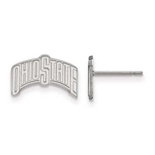 SS072OSU: SS Rh-pl LogoArt Ohio State University Small Post Earrings