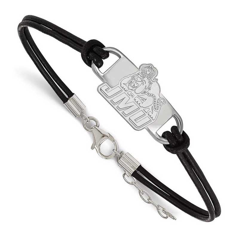 SS022JMU-7: James Madison University Leather Bracelet