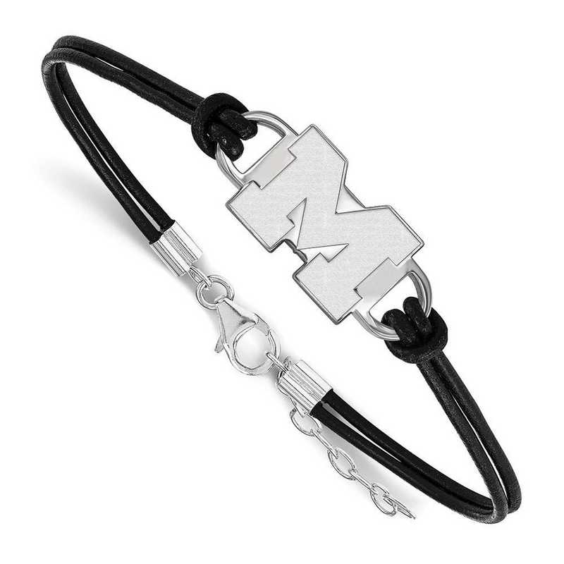 SS022UM-7: University of Michigan Leather Bracelet