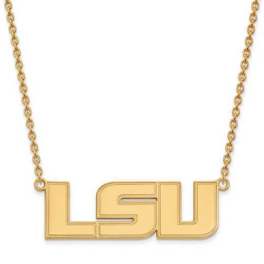 4Y010LSU-18: 14ky LogoArt Louisiana State Univ Large Pendant w/Necklace