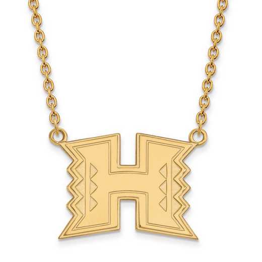 4Y010UHI-18: 14ky LogoArt The Univ of Hawai'i Large Pendant w/Necklace