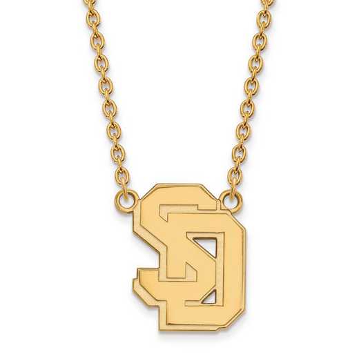 GP010USD-18: SS GP LogoArt U of South Dakota Large Pendant w/Necklace