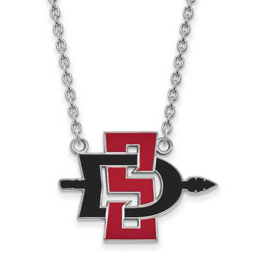 SS005SDS-18: SS LogoArt San Diego St Univ LG Pendant w/Necklace