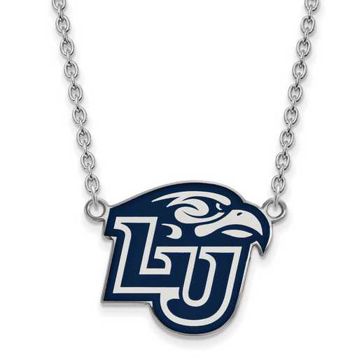 925 Sterling Silver Officially Licensed Longwood University College Large Enamel Pendant with Necklace