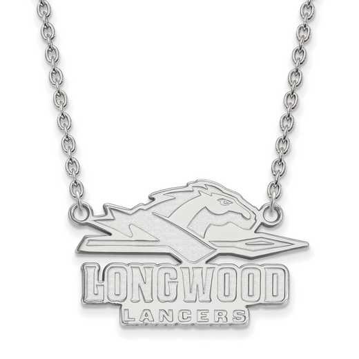 SS010LOC-18: SS LogoArt Longwood Univ LG Enamel Pendant w/Necklace