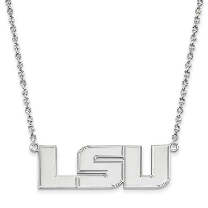 SS010LSU-18: SS LogoArt Louisiana St Univ LG Pendant w/Necklace