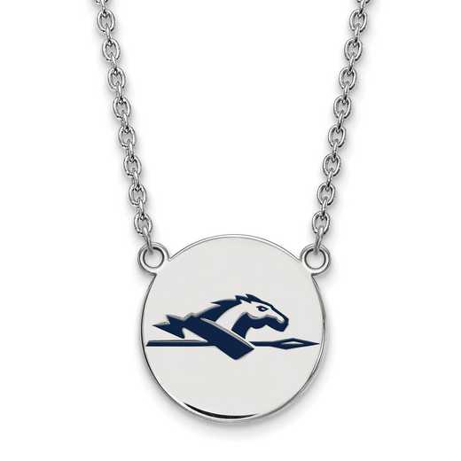 SS023LOC-18: SS LogoArt Longwood Univ LG Enamel Disc Necklace