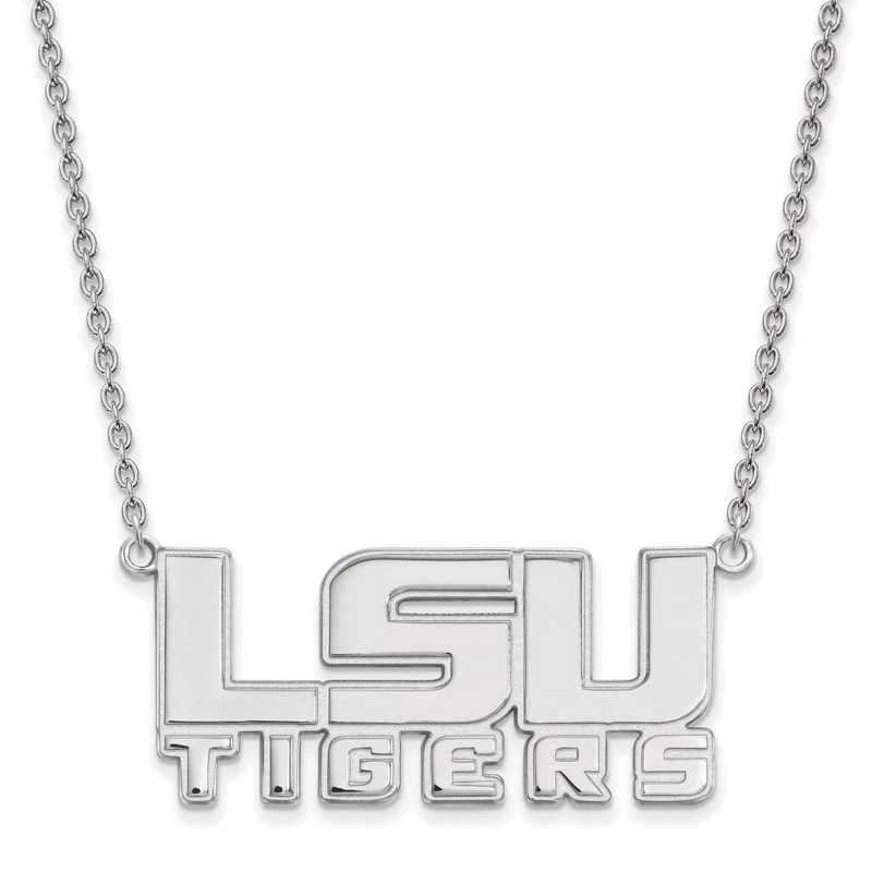SS048LSU-18: SS LogoArt Louisiana St Univ LG Pendant w/Necklace