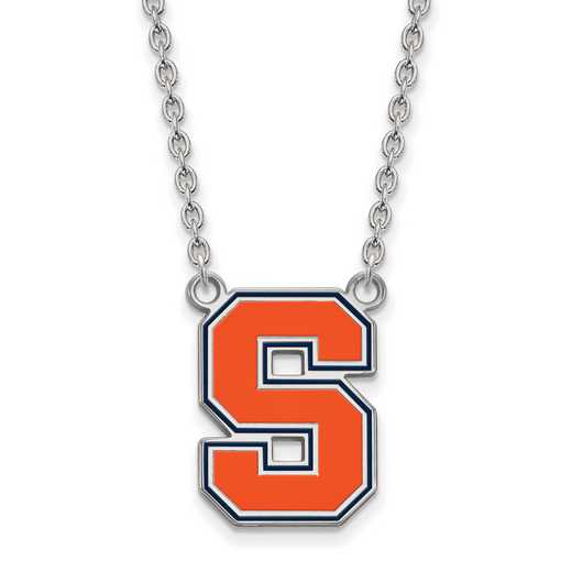 SS051SYU-18: SS LogoArt Syracuse Univ LG Enamel Pendant w/Necklace