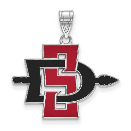 SS006SDS: SS LogoArt San Diego St Univ LG Enamel Pendant