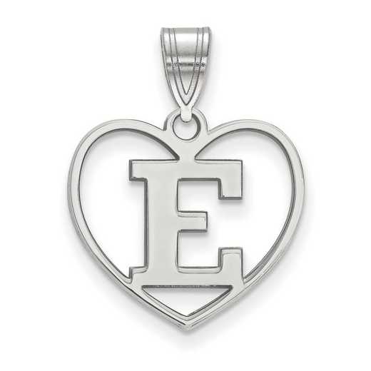 SS009EMU: SS LogoArt Eastern Michigan Univ Pendant in Heart