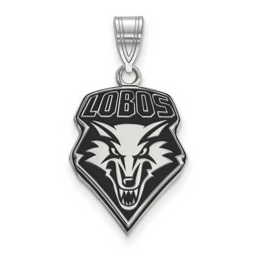 SS010UNM: SS LogoArt Univ of New Mexico LG Enamel Pendant