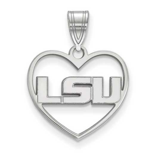 SS011LSU: SS LogoArt Louisiana State Univ Pendant in Heart