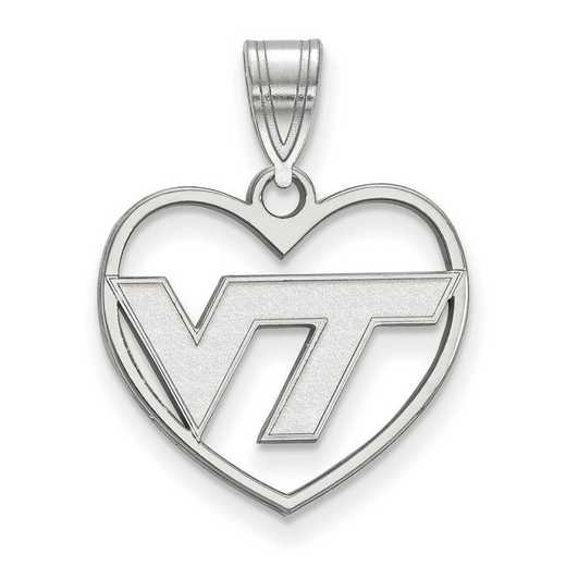 SS011VTE: SS LogoArt Virginia Tech Pendant in Heart