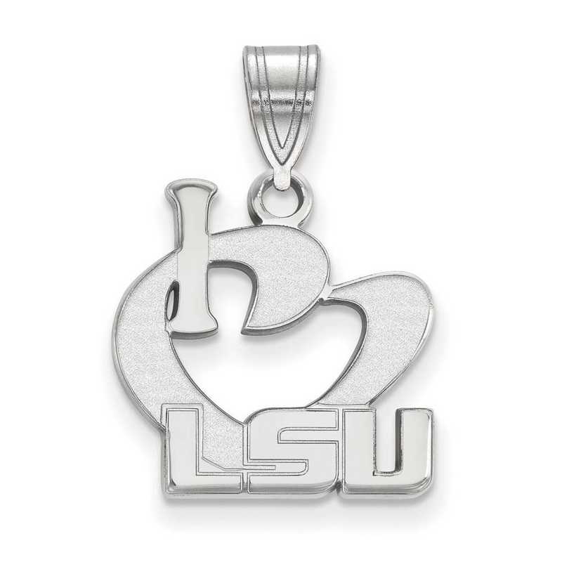 SS014LSU: SS LogoArt Louisiana State Univ Large I Love Logo Pendan