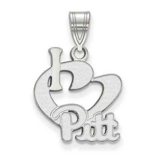 SS014UPI: SS LogoArt Univ of Pittsburgh Large I Love Logo Pendant