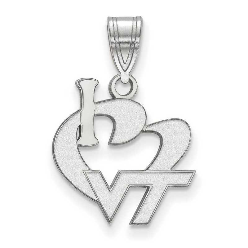 SS014VTE: SS LogoArt Virginia Tech Large I Love Logo Pendant