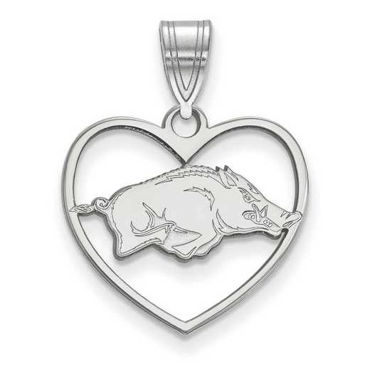 SS016UAR: SS LogoArt Univ of Arkansas Pendant in Heart