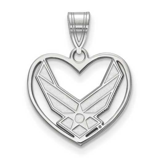 SS016USAF: SS LogoArt U.S. Air Force Academy Pendant in Heart