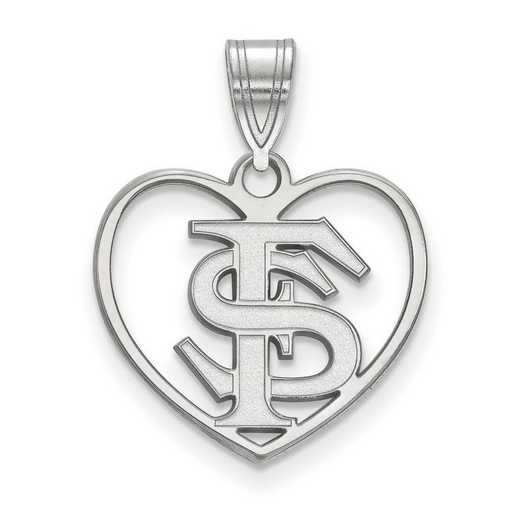 SS017FSU: SS LogoArt Florida State Univ Pendant in Heart