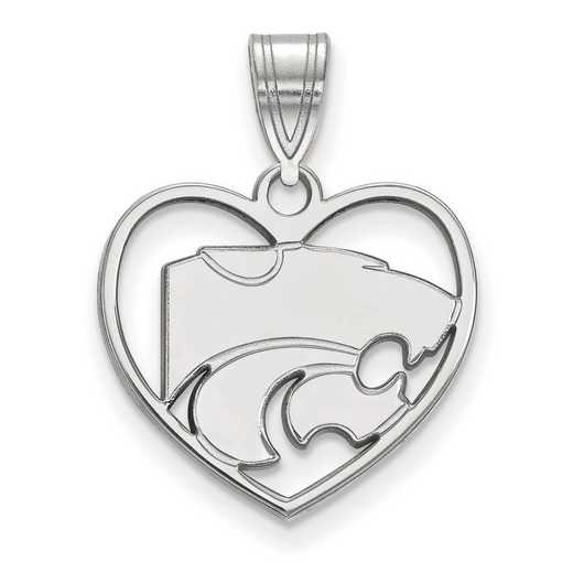 SS017KSU: SS LogoArt Kansas State Univ Pendant in Heart