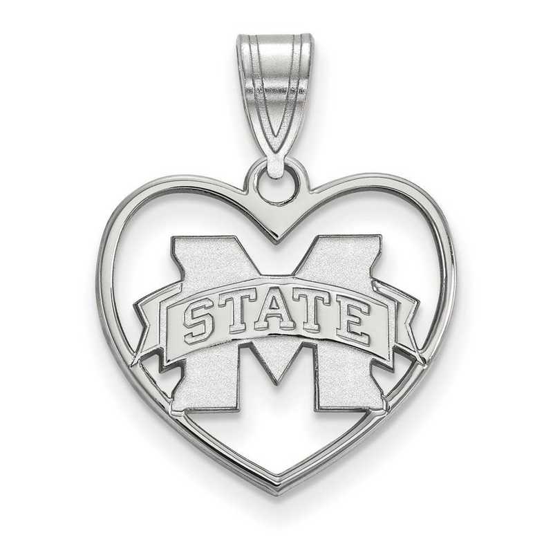 SS017MSS: SS LogoArt Mississippi State Univ Pendant in Heart