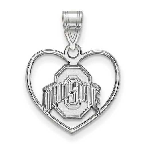 SS017OSU: SS LogoArt Ohio State Univ Pendant in Heart