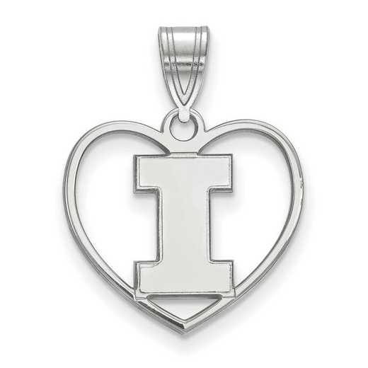 SS017UIL: SS LogoArt Univ of Illinois Pendant in Heart