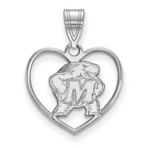 SS017UMD: SS LogoArt Maryland Pendant in Heart