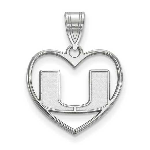 SS017UMF: SS LogoArt Univ of Miami Pendant in Heart