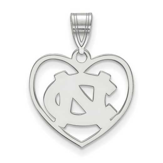 SS017UNC: SS LogoArt Univ of North Carolina Pendant in Heart