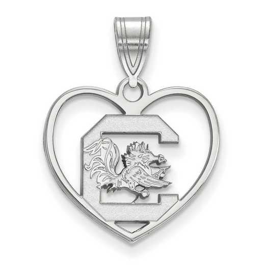 SS017USO: SS LogoArt Univ of South Carolina Pendant in Heart