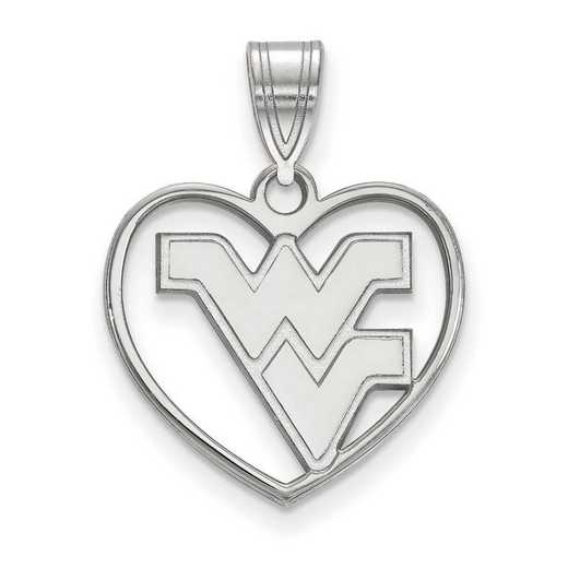 SS017WVU: SS LogoArt West Virginia Univ Pendant in Heart