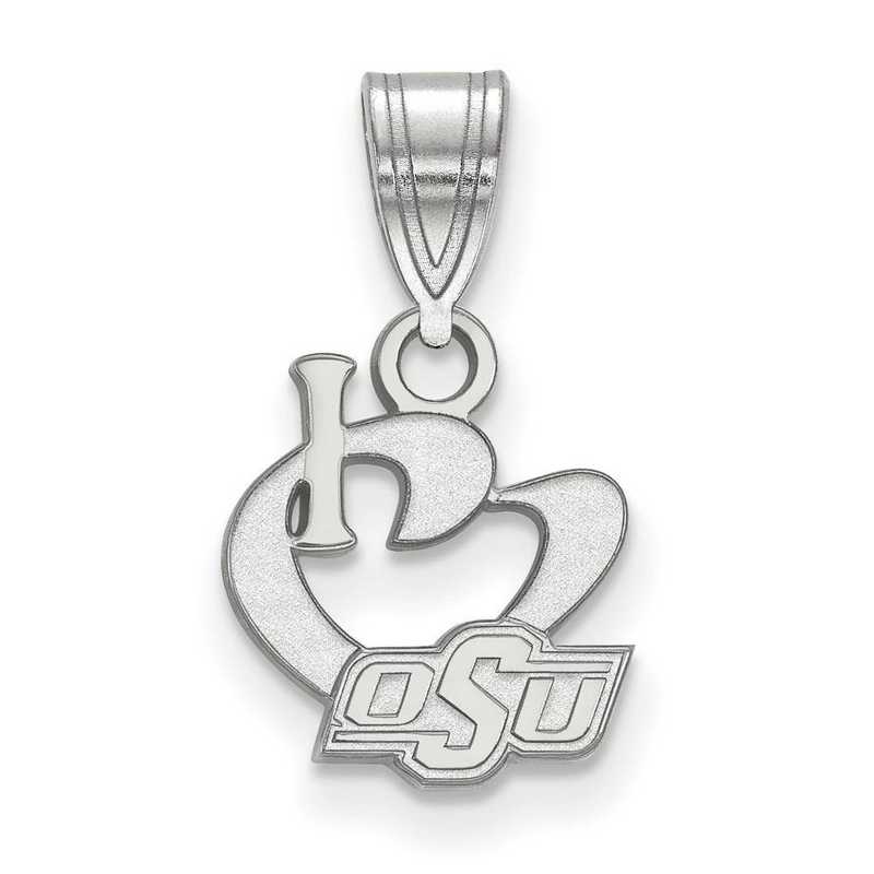 SS018OKS: SS LogoArt Oklahoma State Univ SML I Love Logo Pendant