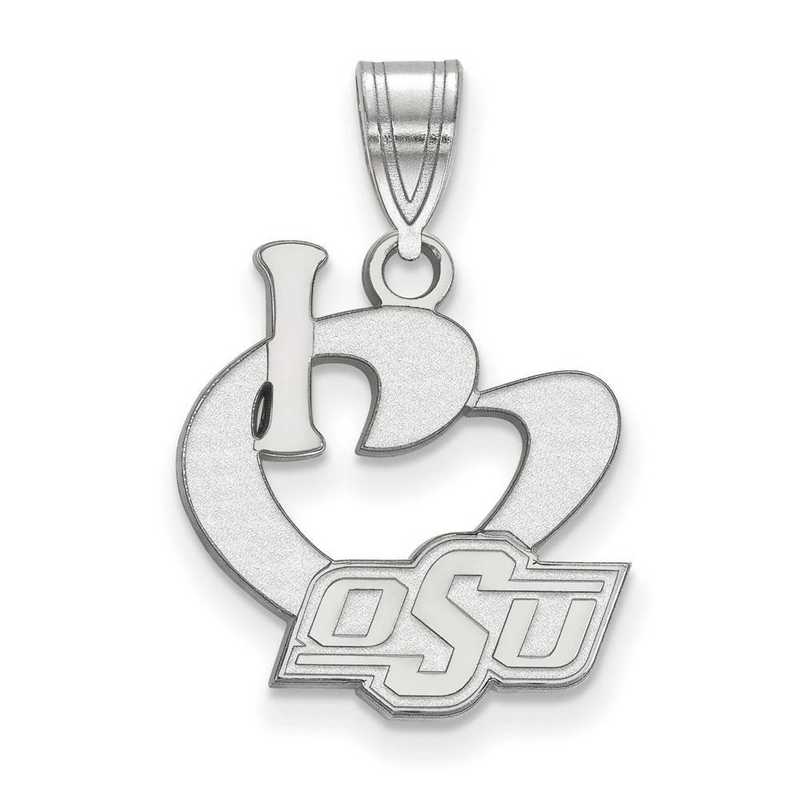 SS019OKS: SS LogoArt Oklahoma State Univ Large I Love Logo Pendant