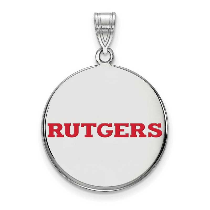 SS024RUT: SS LogoArt Rutgers LG Enamel Disc Pendant