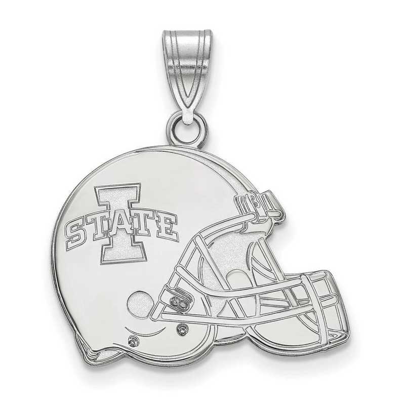 Lex & Lu LogoArt Gold Plated Sterling Silver Iowa State University Football Helmet Pendant 