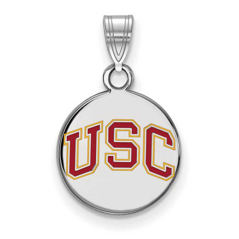 SS047USC: SS Univ of Southern California Small Enamel Disc Pendant