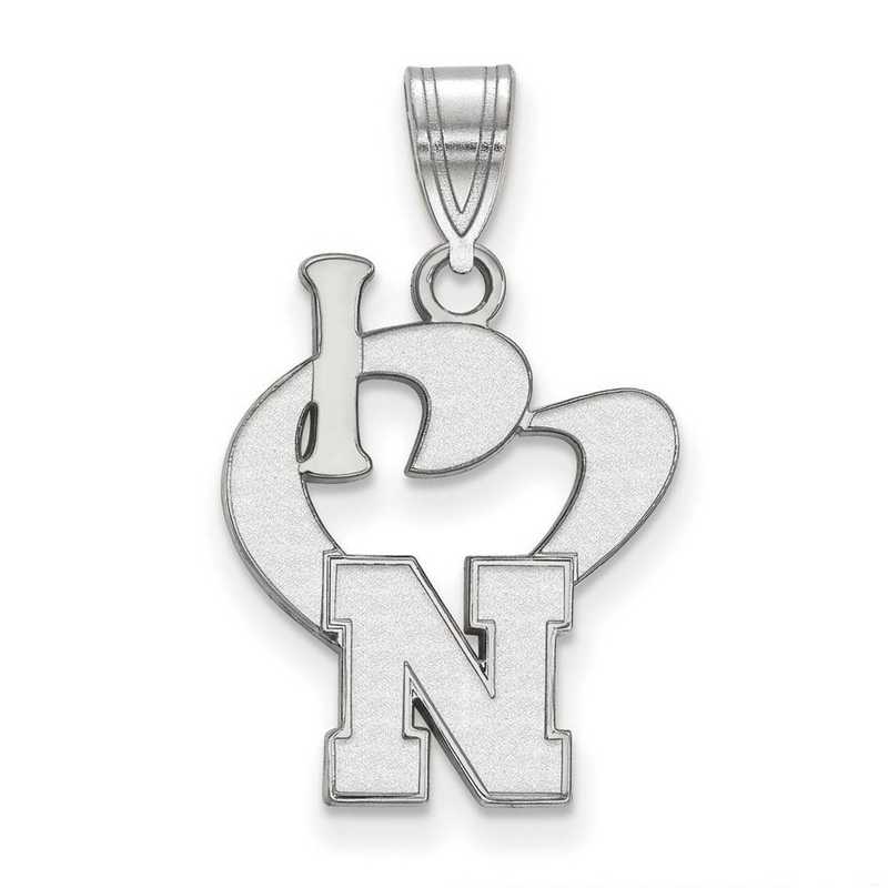 SS049UNE: SS LogoArt Univ of Nebraska Large I Love Logo Pendant