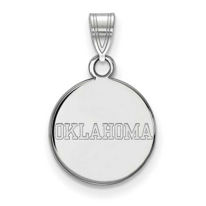 SS051UOK: SS LogoArt Univ of Oklahoma Small Disc Pendant
