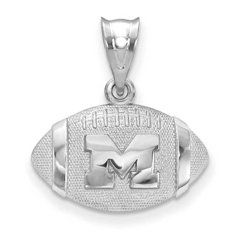NCAA Team Logo Football Pendant in Sterling Silver (Select Team)