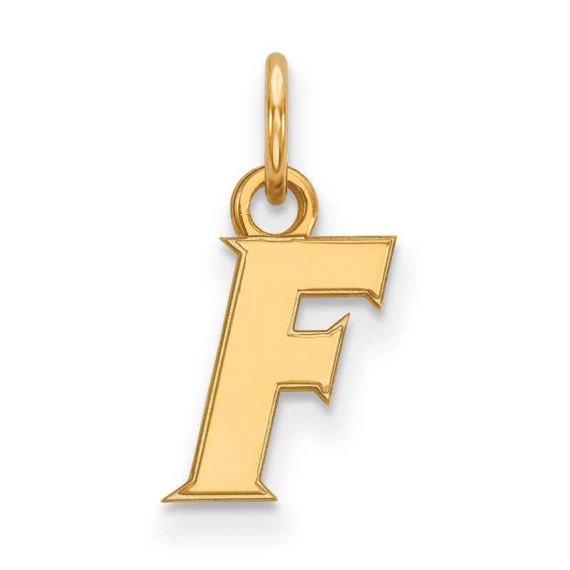 925 Sterling Silver Rhodium-plated Laser-cut University of Florida Small Enameled Pendant